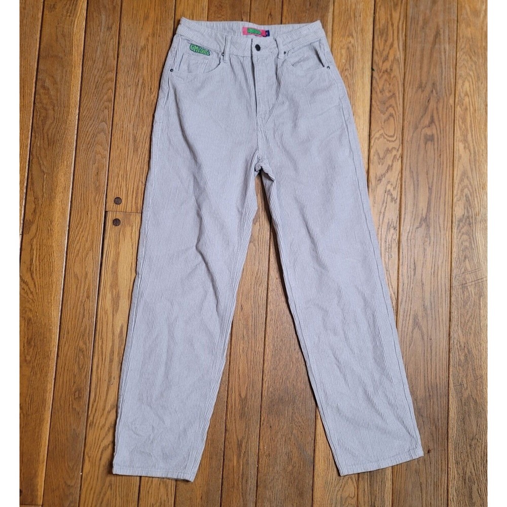 NWOT Empyre Tori Skate Corduroy Pants Light Gray Size 5 Y2K 90s Style